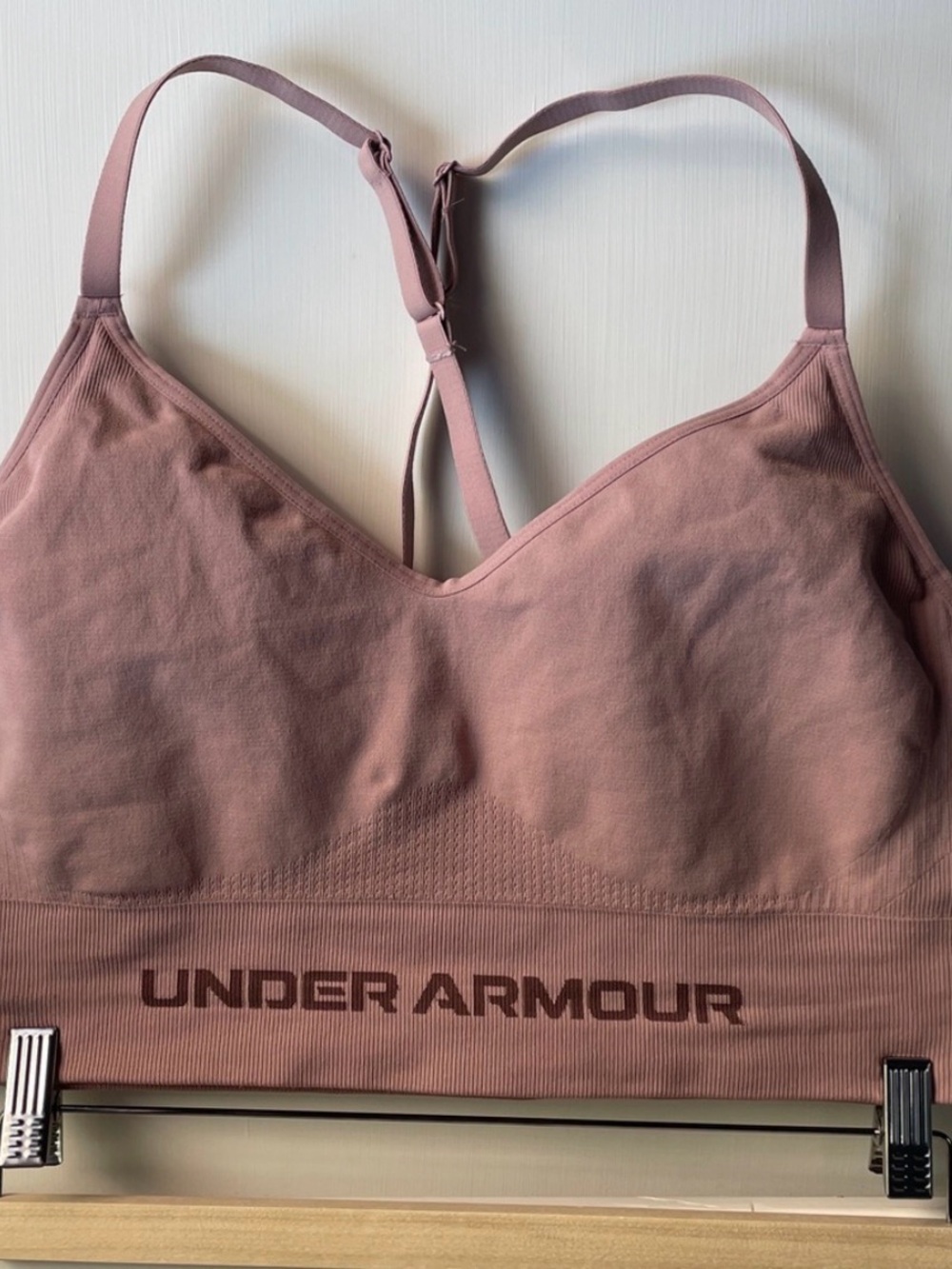XL Under Armor Racerback Bralette in Nude Pink